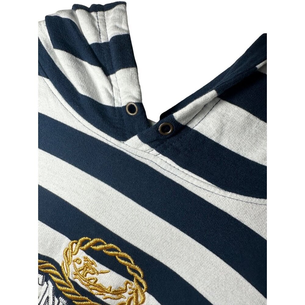 Venice Collections Venezia Italia Navy Blue & White Striped Hooded Sweater - Picture 4 of 6